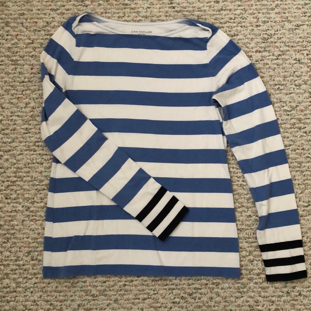 Ann Taylor striped long sleeve shirt